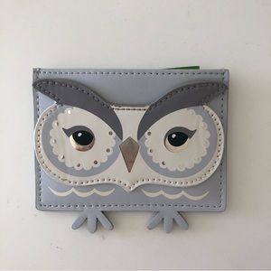 NWT Kate Spade Card Holder - Owl Print, Grey